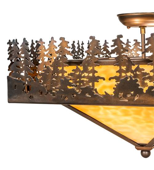 Pine Lake 2 Light 27" Wide Semi-Flush Ceiling Fixture
