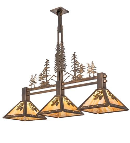 3 Light 45" Wide Linear Pendant