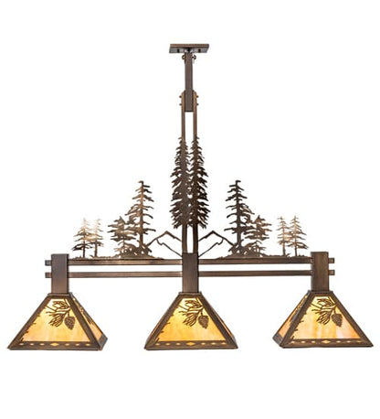 3 Light 45" Wide Linear Pendant