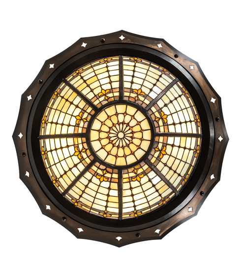 Fleur-de-Lite 4 Light 32" Wide Semi-Flush Bowl Ceiling Fixture