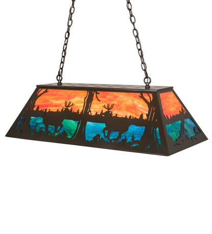 6 Light 40" Wide Billiard Linear Pendant