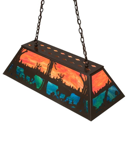 6 Light 40" Wide Billiard Linear Pendant