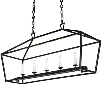 5 Light 41" Wide Taper Candle Linear Pendant