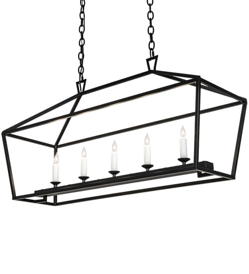 5 Light 41" Wide Taper Candle Linear Pendant