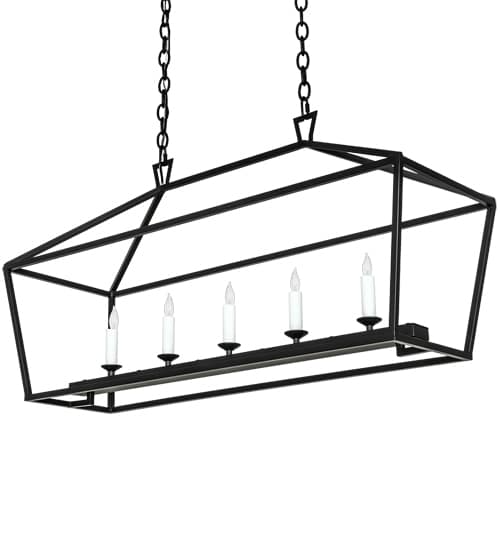 5 Light 41" Wide Taper Candle Linear Pendant