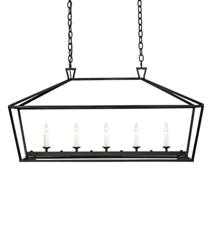 5 Light 41" Wide Taper Candle Linear Pendant