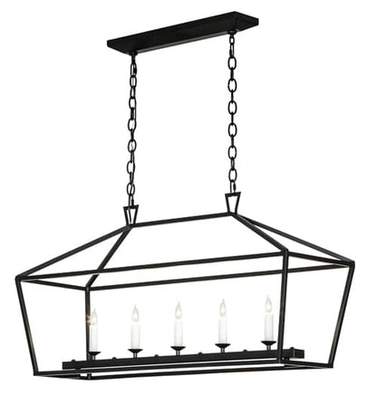 5 Light 41" Wide Taper Candle Linear Pendant