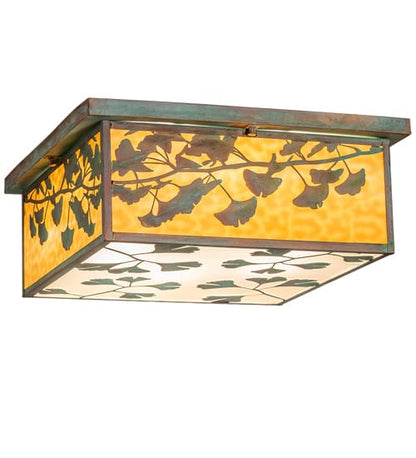 Hyde Park Ginkgo 6 Light 28" Wide Flush Mount Square Ceiling Fixture