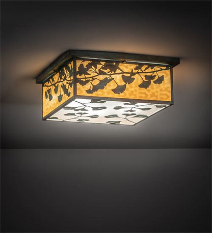 Hyde Park Ginkgo 6 Light 28" Wide Flush Mount Square Ceiling Fixture