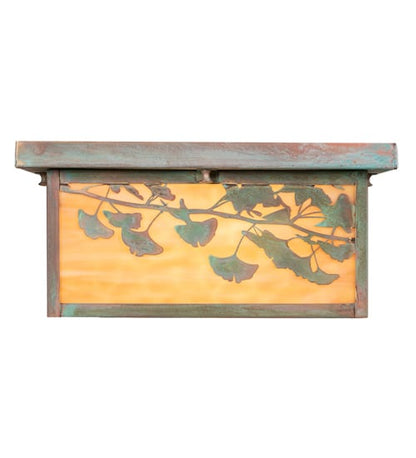 Hyde Park Ginkgo 2 Light 20" Wide Flush Mount Square Ceiling Fixture - Verdigris / Copper Finish