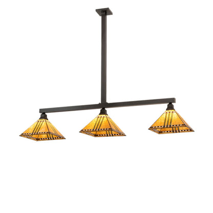 Meyda Tiffany 3 Light 62" Wide Linear Pendant