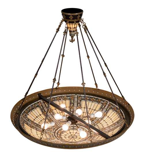 Fleur-de-lis 8 Light 45" Wide Pendant