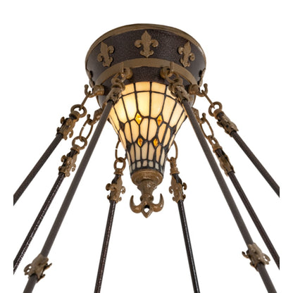 Meyda Tiffany Fleur-de-lis 8 Light 45" Wide Pendant