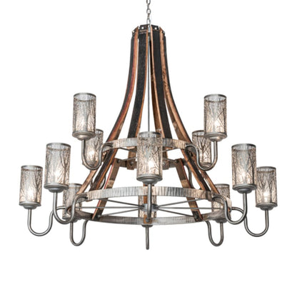 Meyda Tiffany Barrel Stave 12 Light 61" Wide Ring Chandelier