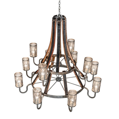 Meyda Tiffany Barrel Stave 12 Light 61" Wide Ring Chandelier