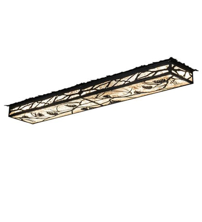 Whispering Pines 62" Wide LED Flush Mount Ceiling Fixture - Flat Black Finish