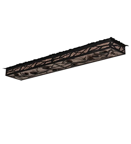Whispering Pines 62" Wide LED Flush Mount Ceiling Fixture - Flat Black Finish