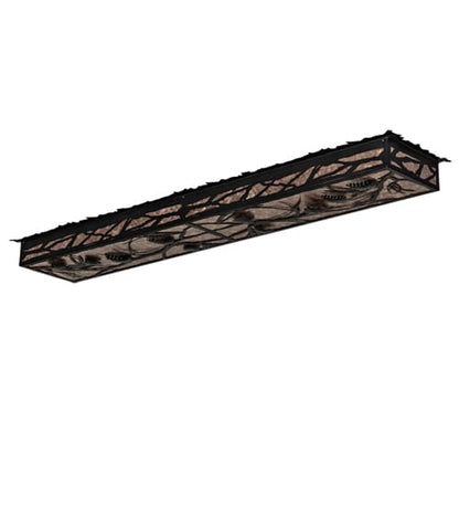 Whispering Pines 62" Wide LED Flush Mount Ceiling Fixture - Flat Black Finish