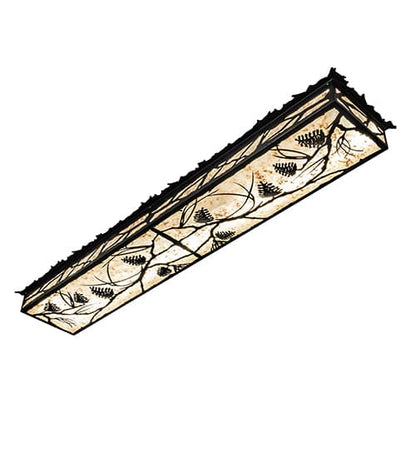 Whispering Pines 62" Wide LED Flush Mount Ceiling Fixture - Flat Black Finish