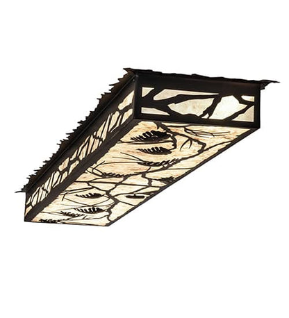 Whispering Pines 62" Wide LED Flush Mount Ceiling Fixture - Flat Black Finish