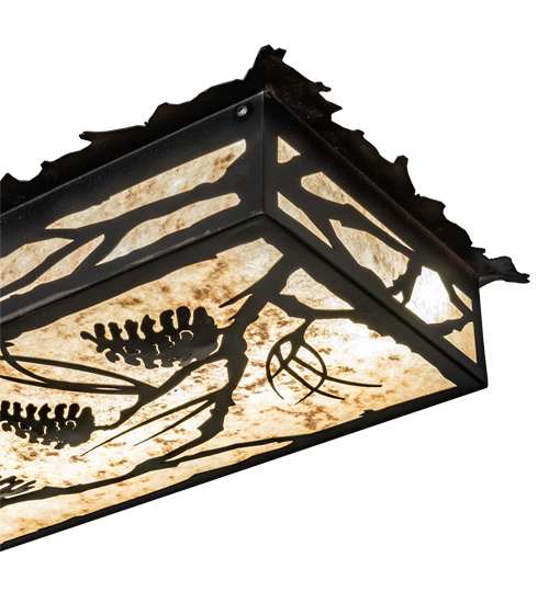 Whispering Pines 62" Wide LED Flush Mount Ceiling Fixture - Flat Black Finish