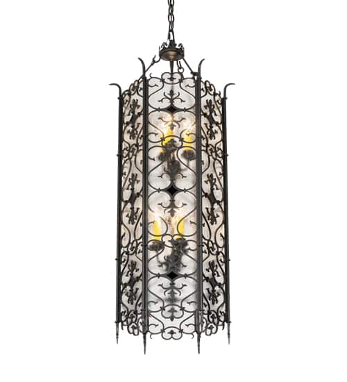 6 Light 18" Wide Taper Candle Pendant