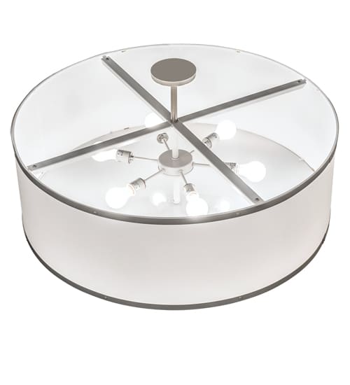 Cilindro 6 Light 36" Wide Semi-Flush Drum Ceiling Fixture - Champagne Finish