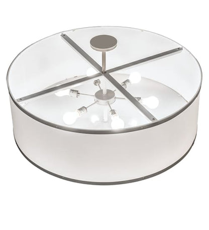 Cilindro 6 Light 36" Wide Semi-Flush Drum Ceiling Fixture - Champagne Finish