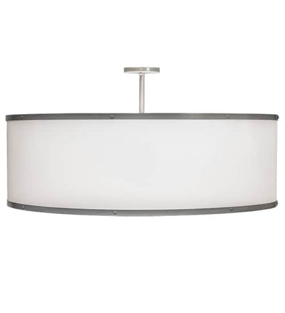 Cilindro 6 Light 36" Wide Semi-Flush Drum Ceiling Fixture - Champagne Finish