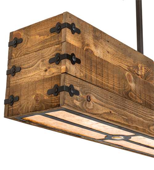 8 Light 120" Wide Wood Linear Pendant