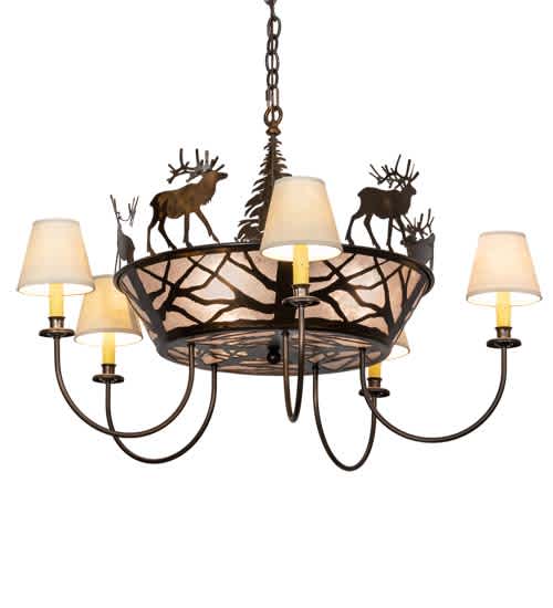 Elk on the Loose 5 Light 35" Wide Chandelier