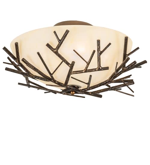 Branches 4 Light 23" Wide Semi-Flush Bowl Ceiling Fixture
