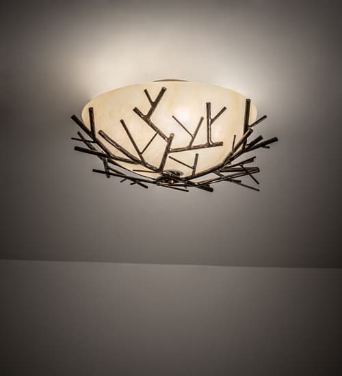 Branches 4 Light 23" Wide Semi-Flush Bowl Ceiling Fixture
