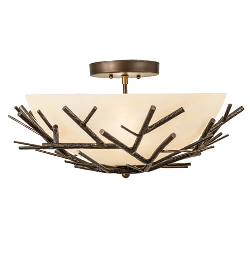 Branches 4 Light 23" Wide Semi-Flush Bowl Ceiling Fixture