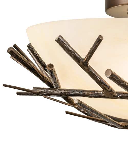 Branches 4 Light 23" Wide Semi-Flush Bowl Ceiling Fixture