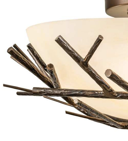 Branches 4 Light 23" Wide Semi-Flush Bowl Ceiling Fixture
