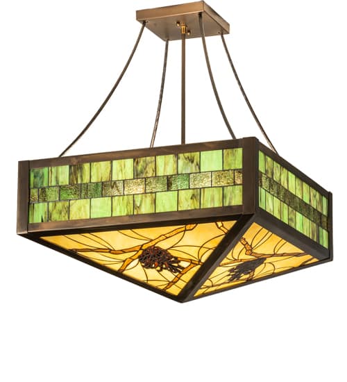 Pinecone 4 Light 33" Wide Semi-Flush Ceiling Fixture