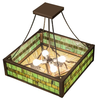 Pinecone 4 Light 33" Wide Semi-Flush Ceiling Fixture