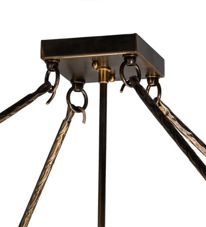 Backyard Friends 4 Light 24" Tall Semi-Flush Ceiling Fixture - Antique Copper Finish