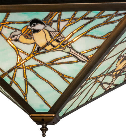 Backyard Friends 4 Light 16" Tall Semi-Flush Ceiling Fixture - Antique Copper Finish