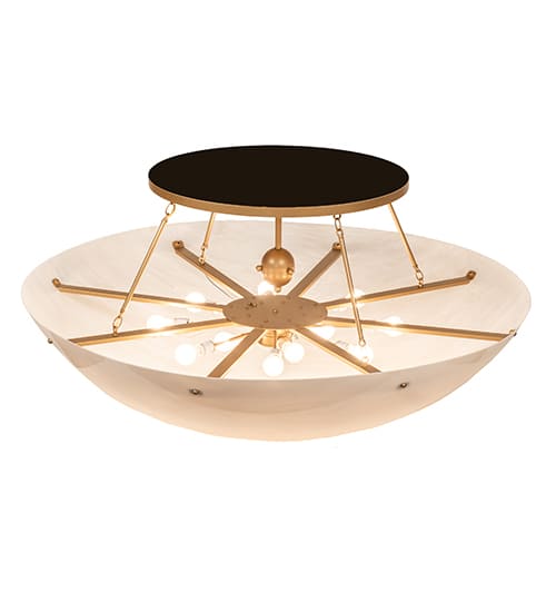 Artesia 12 Light 60" Wide Semi-Flush Bowl Ceiling Fixture - Gold Metallic Finish