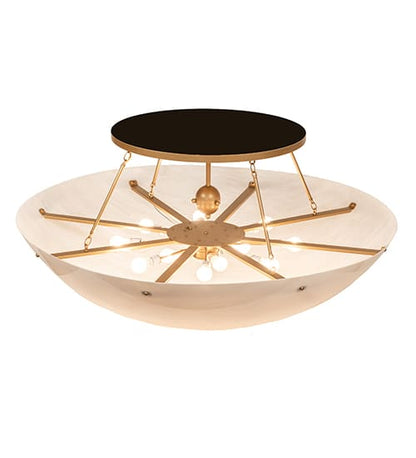 Artesia 12 Light 60" Wide Semi-Flush Bowl Ceiling Fixture - Gold Metallic Finish