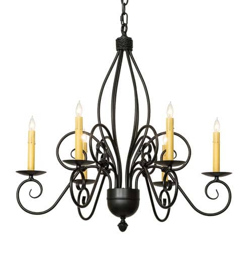 Squire 6 Light 28" Wide Taper Candle Style Chandelier