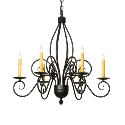 Meyda Tiffany Squire 6 Light 28" Wide Taper Candle Style Chandelier