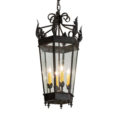 4 Light 14" Wide Taper Candle Pendant