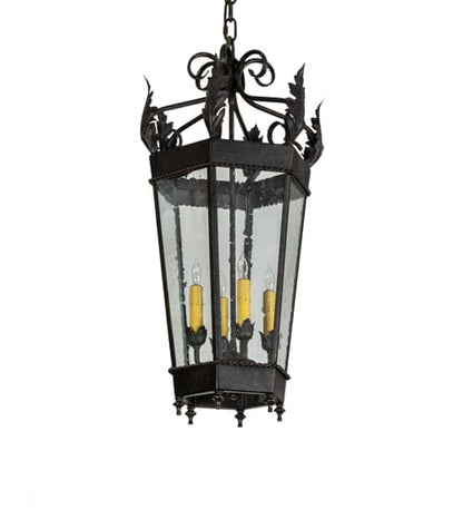 4 Light 14" Wide Taper Candle Pendant