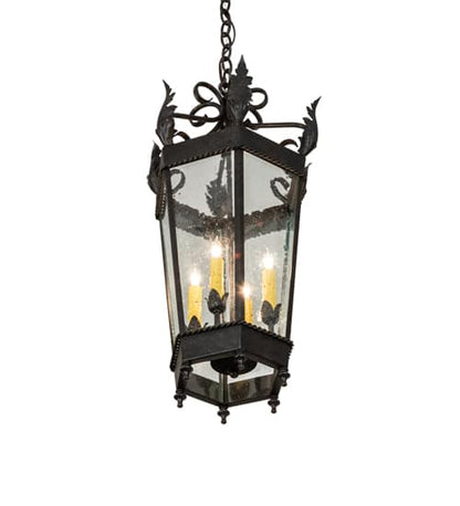 4 Light 14" Wide Taper Candle Pendant