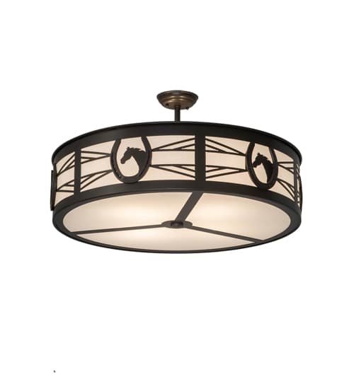 Horseshoe 4 Light 30" Wide Semi-Flush Drum Ceiling Fixture