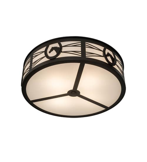 Horseshoe 4 Light 30" Wide Semi-Flush Drum Ceiling Fixture