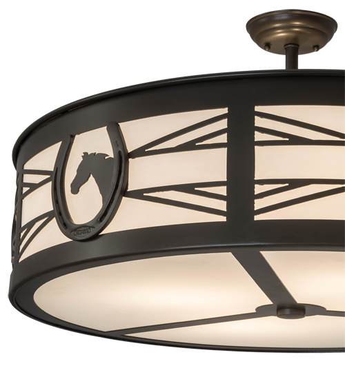 Horseshoe 4 Light 30" Wide Semi-Flush Drum Ceiling Fixture